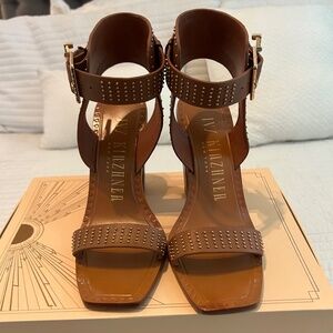 Ivy Kirzhner Cognac Leather Sandal Size 8.5